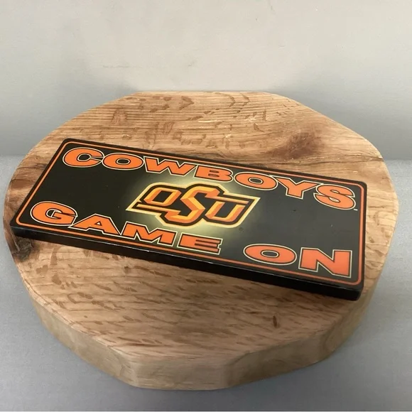 🟠 New - Oklahoma State Cowboys - Game On - Desk Top - Shelf or Wall Hang Sign - Picture 3 of 10